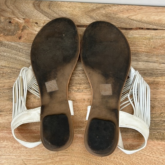 Women's White Sandals with silver detail - Picture 3 of 4